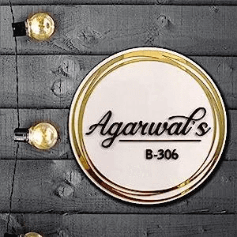 Customized Round Door Name Plate - 2