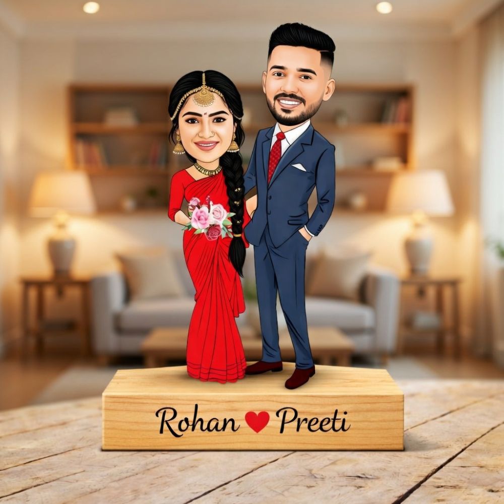 Customized couple caricature photo stand - 2