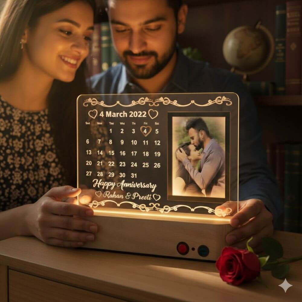 Wedding  Anniversary Calendar With battery & C-type USB Charging - 5