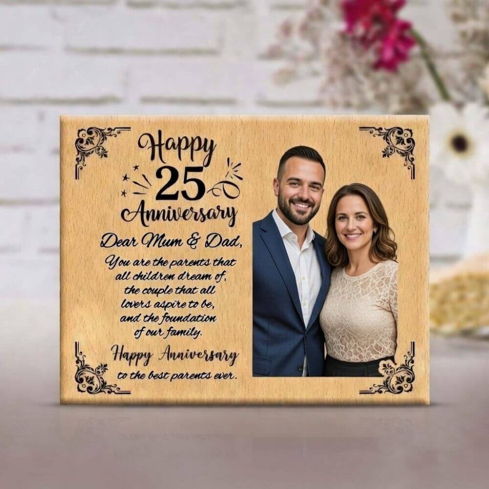 Personalized 25th Anniversary Wooden Photo Frame - 2