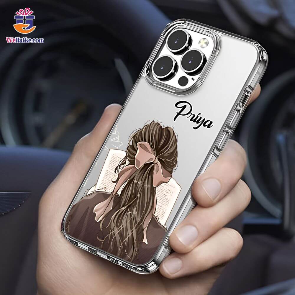 Customized Back Case for girl reading book - 2
