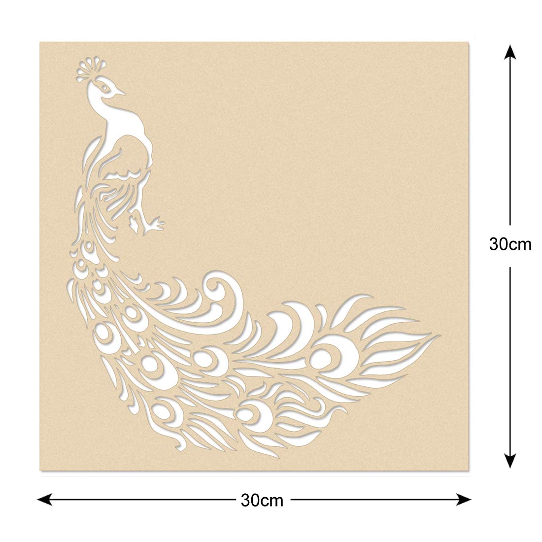 Peacock Diwali Rangoli Floor Decorative Stencil - 2