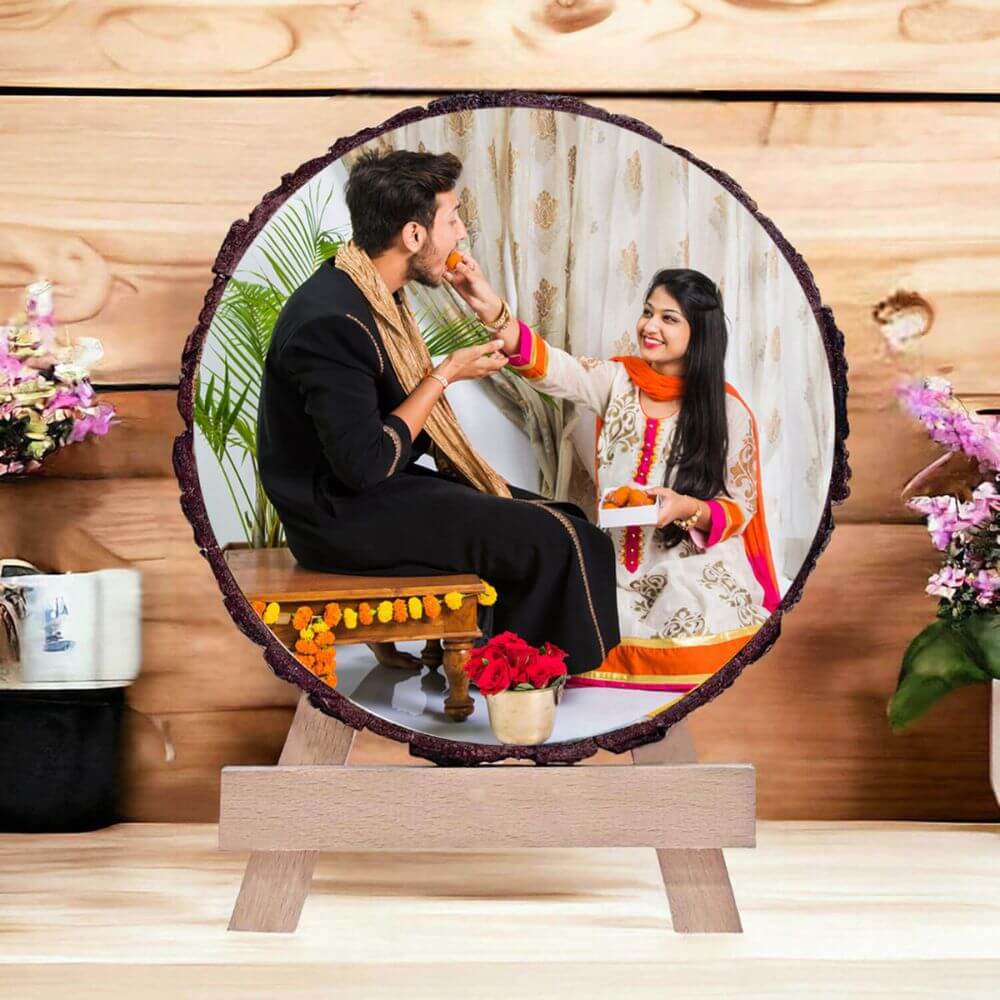 Custom Raksha Bandhan Wooden Photo Frame - 4