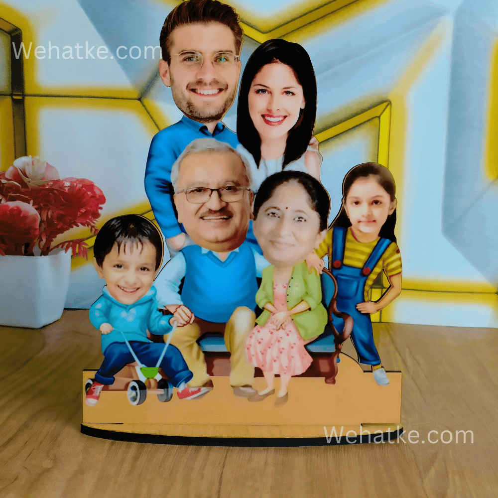 Customized Family Caricature For 6 Persons - 3