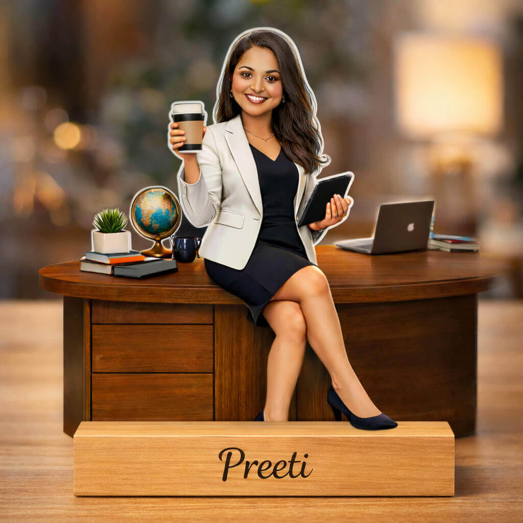 Personalized Working Woman Caricature Standee