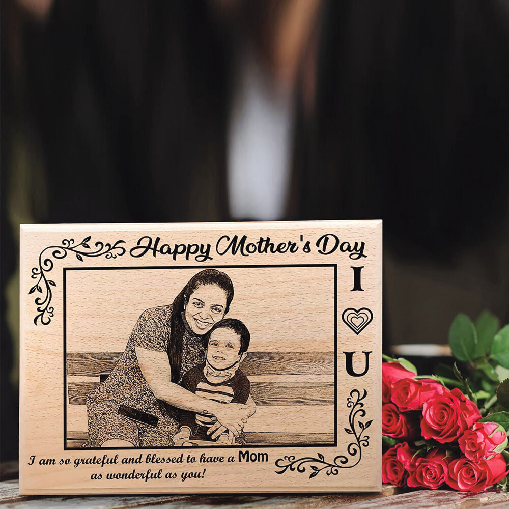 Happy Mother’s Day Customized Engraved Photo Plaque for Mom