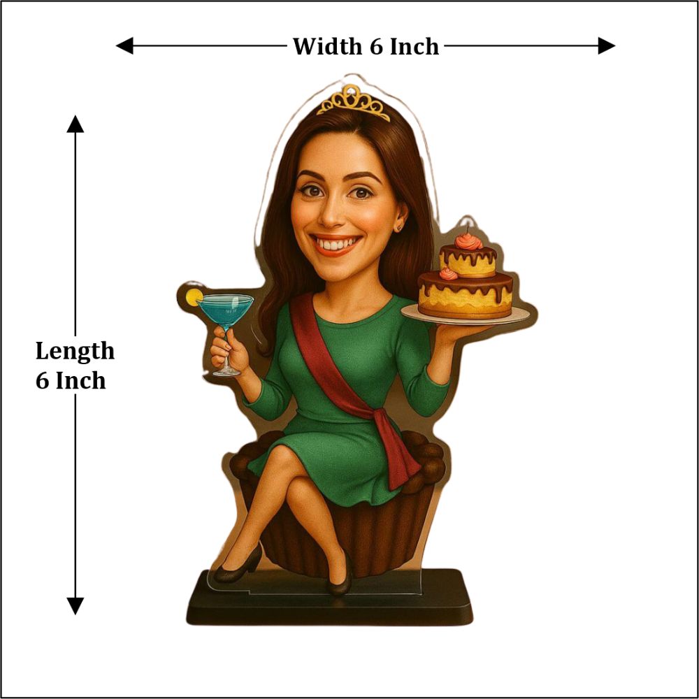 Customized Birthday Queen Caricature - 2