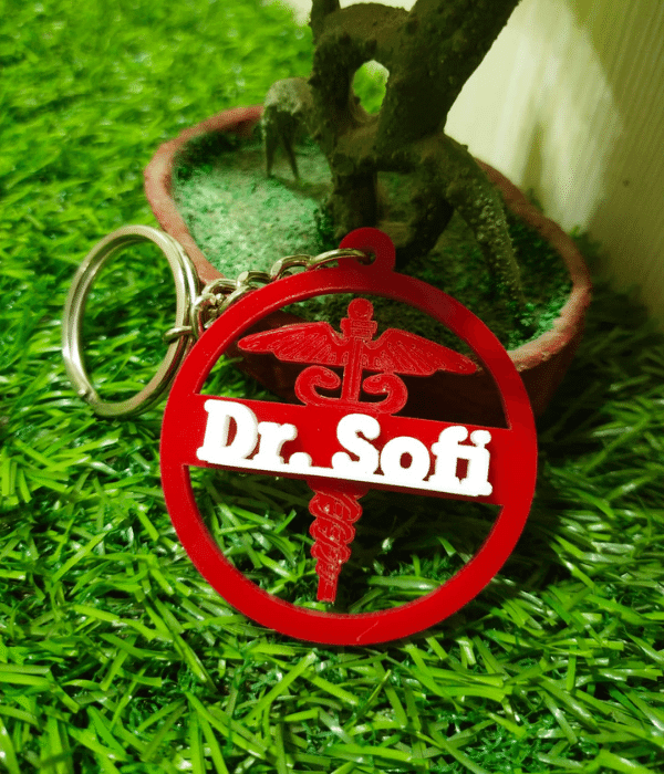 Customized Doctor Acrylic Keychain with Name - 2