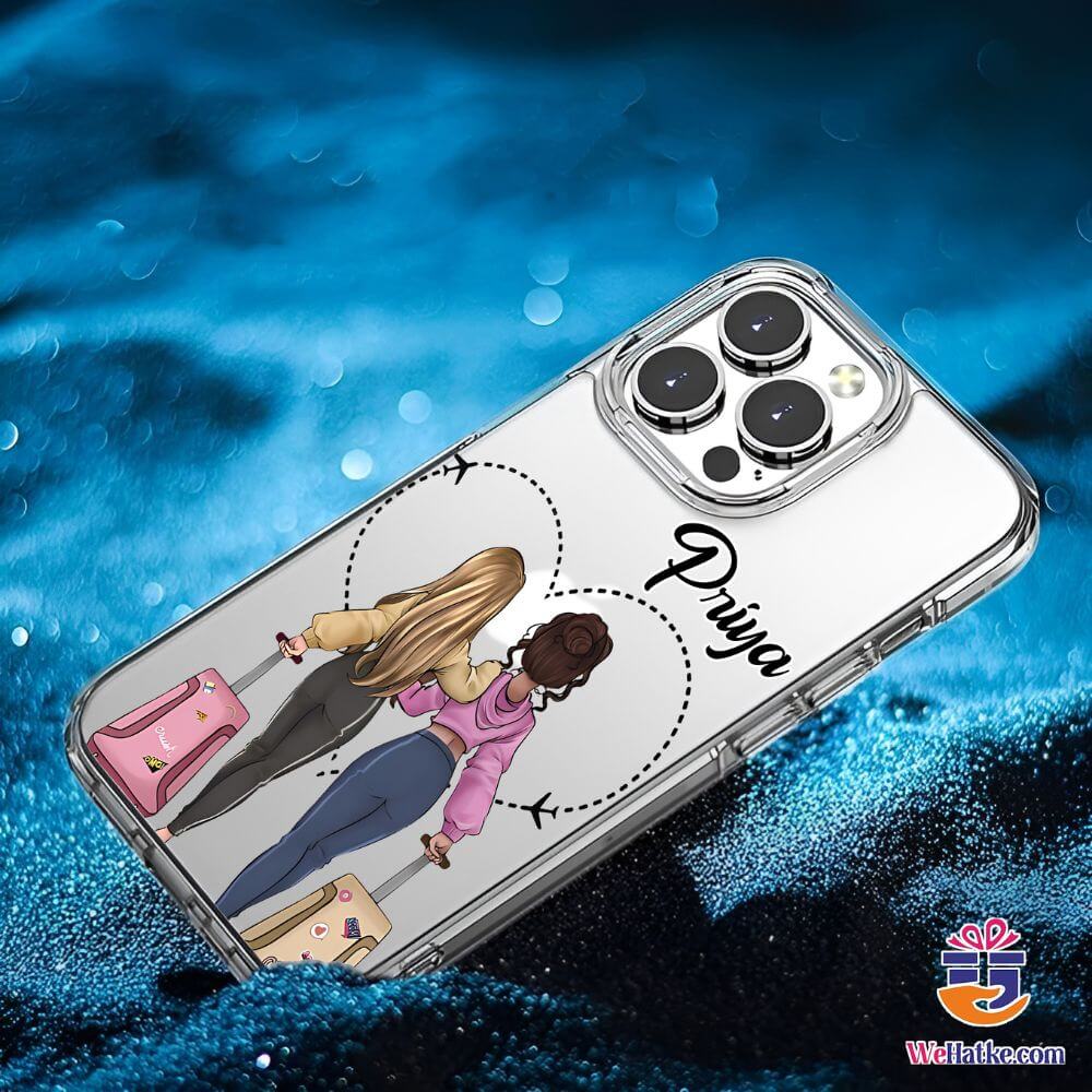 Customized Back Case two Girl Traveling - 3