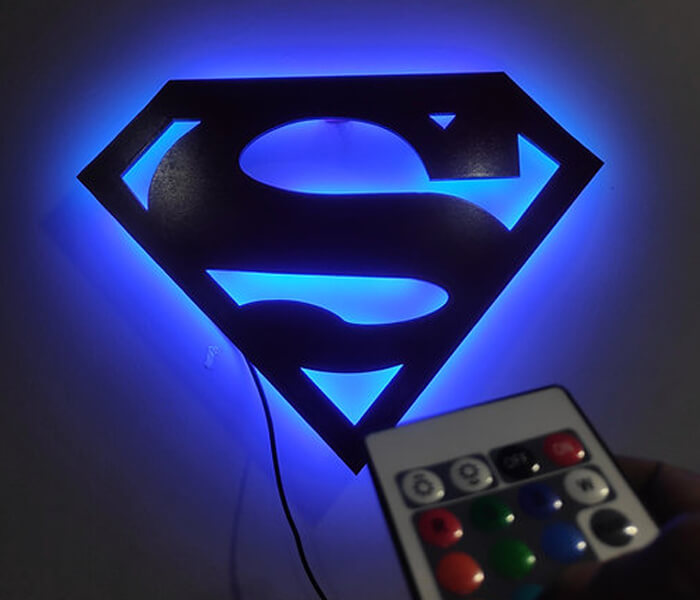 Customized Superman Wall Hanging LED Frame - 5