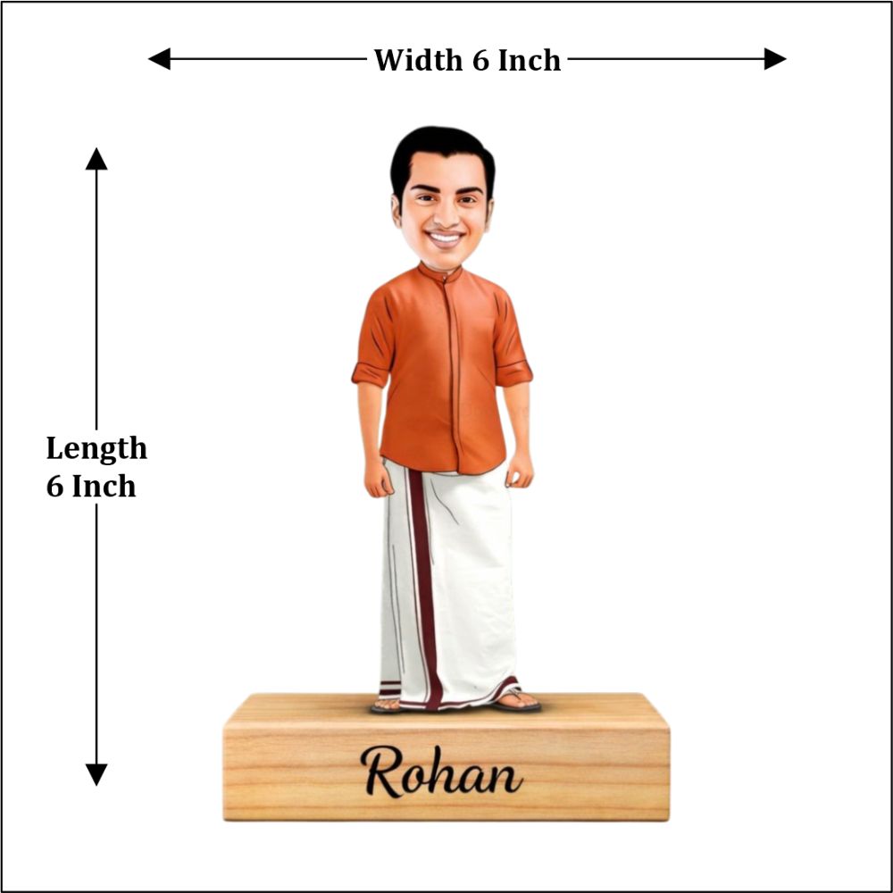 Customized south Indian dhoti kurta caricature - 6