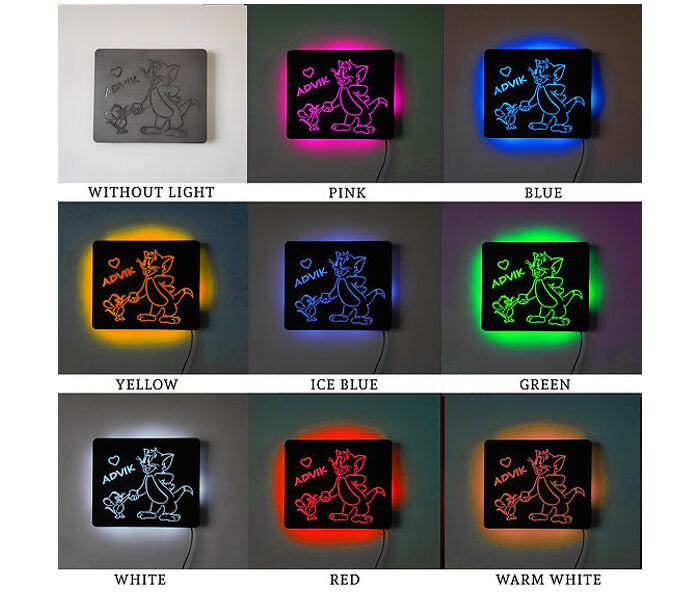 Customized Tom & Jerry Wall hanging Led Frame with Name