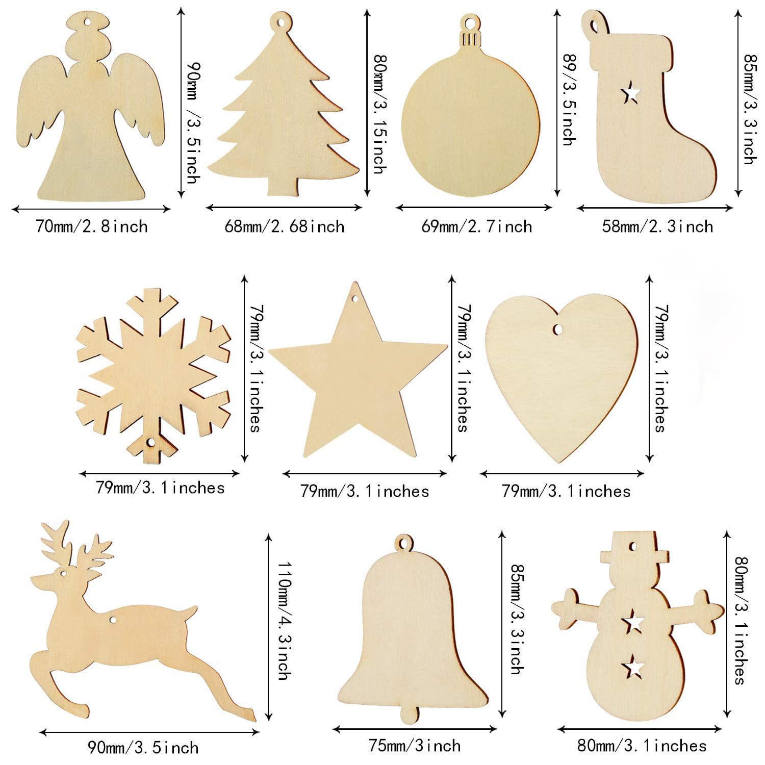 Blank Snowflake, Dear, Tree for Christmas - 3