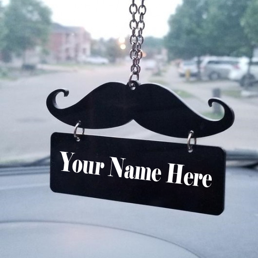 Customized Mustache Car hanging With Name - 3