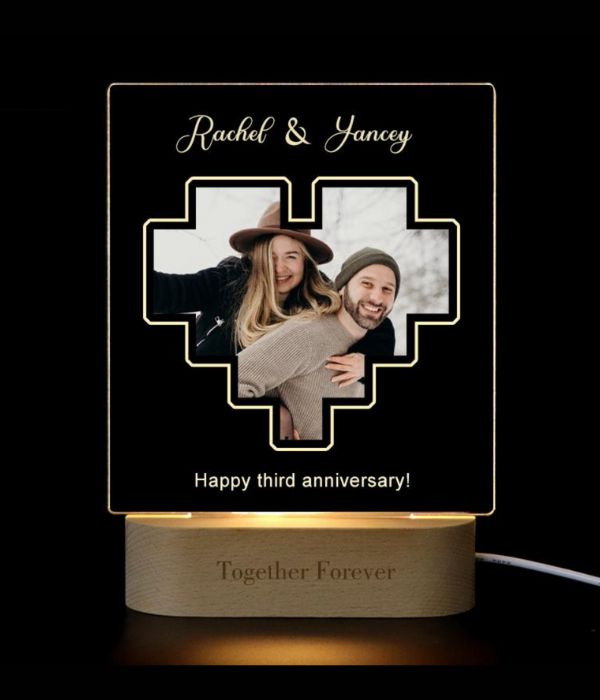 Customized heart frame with attached photo & name - 2