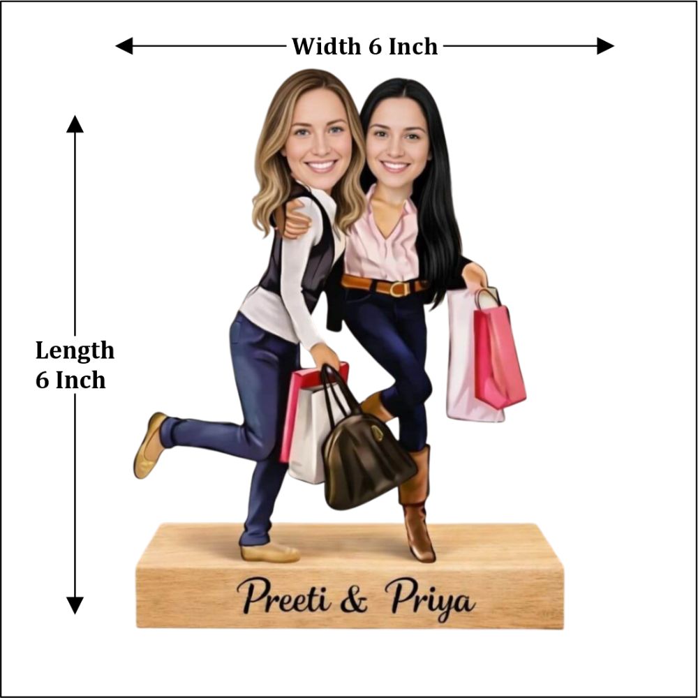 Customized caricature for bestie shopping - 4