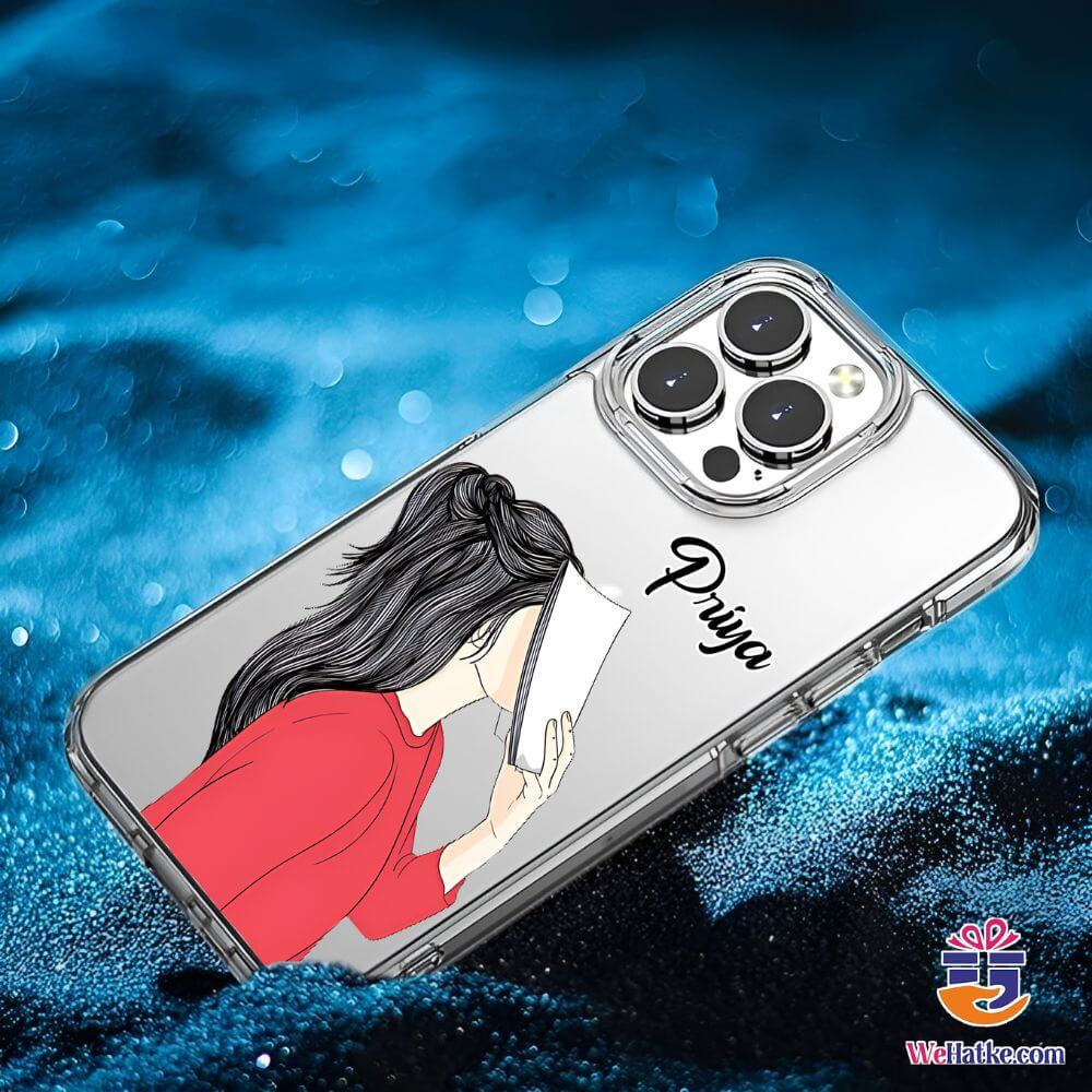 Customized Back Case For Girl With Book - 3