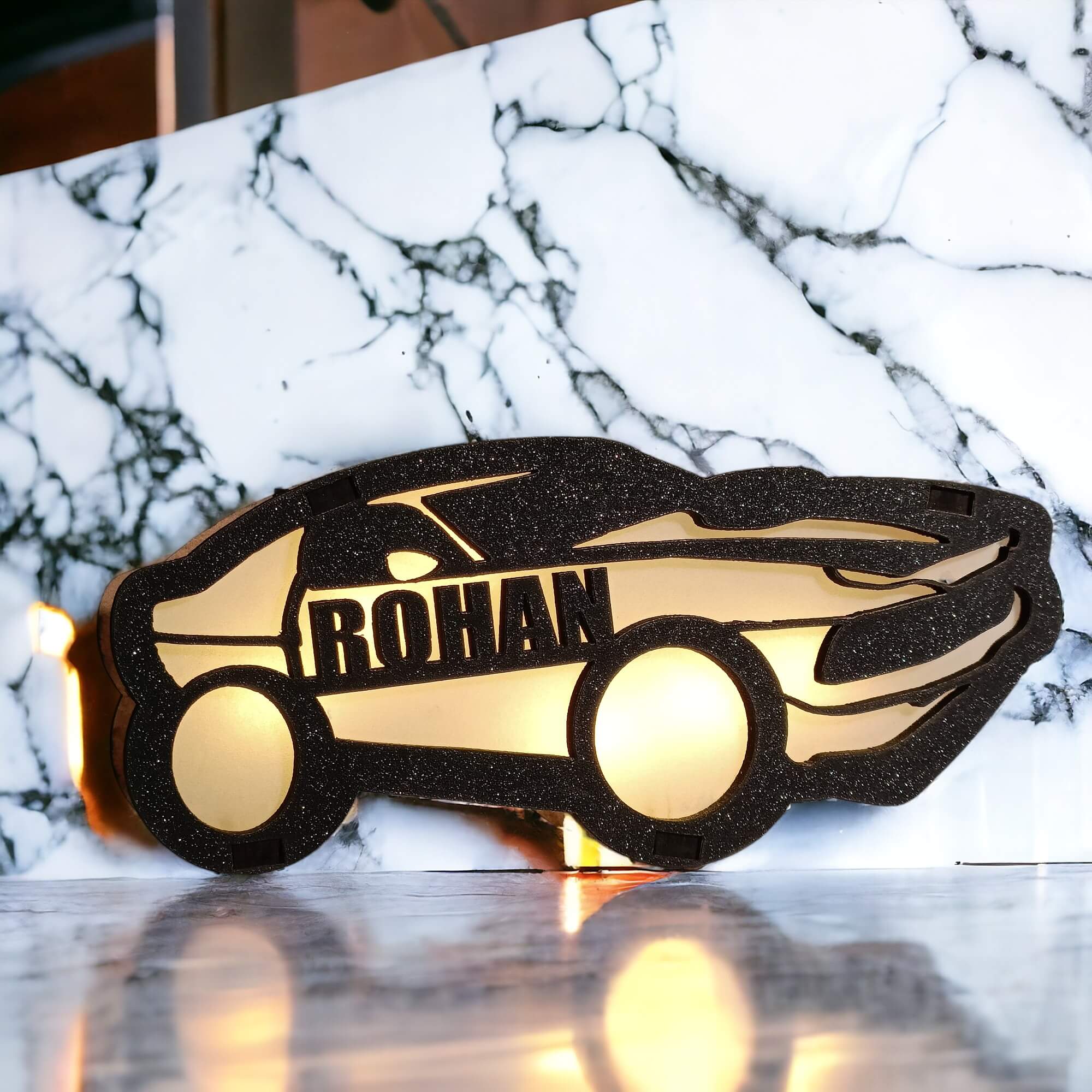 Personalized Wooden Car Lamp With Name - 4