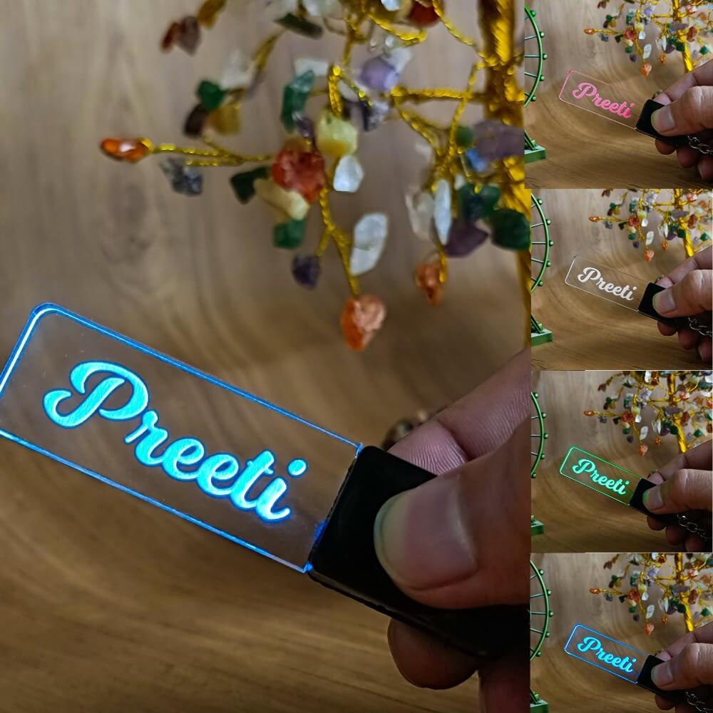 Customized Rechargeable Light Keychain With Name - 3