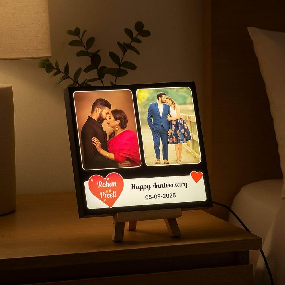 Customized LED Photo Frame with Multiple Light Modes | Anniversary Gift For Couples - 6