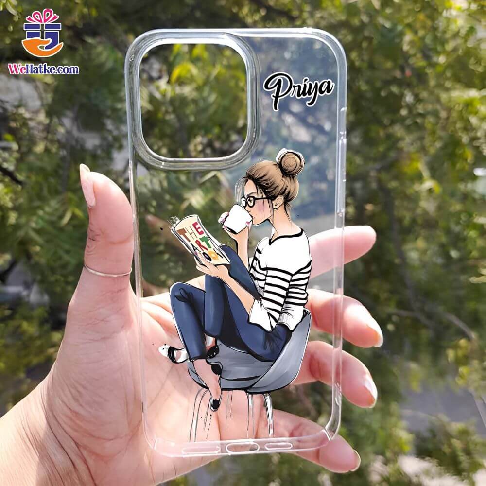 Customized Back Case For Girl Reading a Book - 3