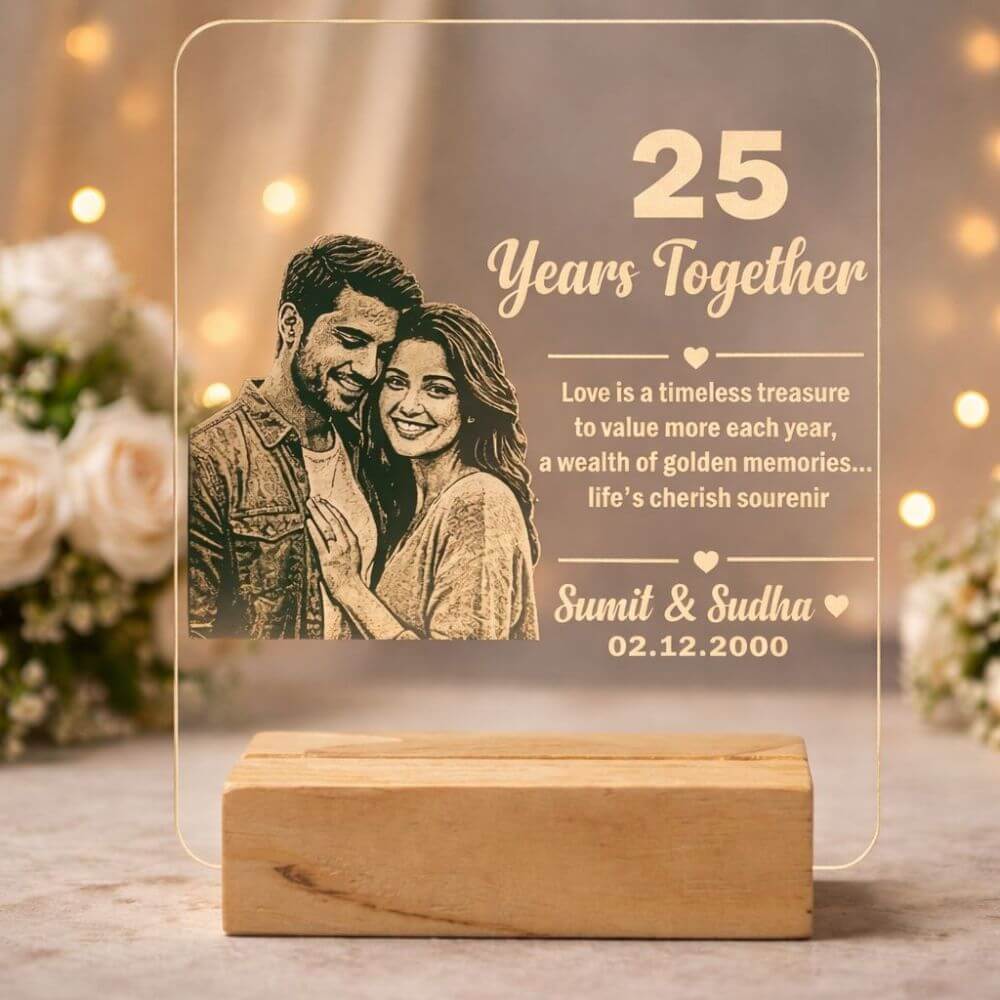 Personalized Anniversary LED Photo Lamp - 2