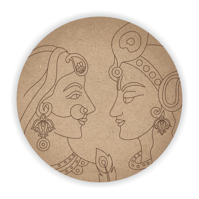MDF Pre Marked Radhe Krishna Round