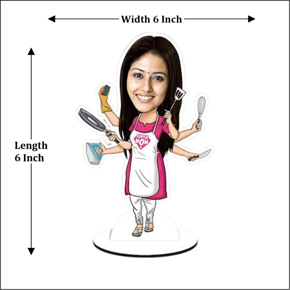 Customized Multi Tasking Super Mom Caricature - 3
