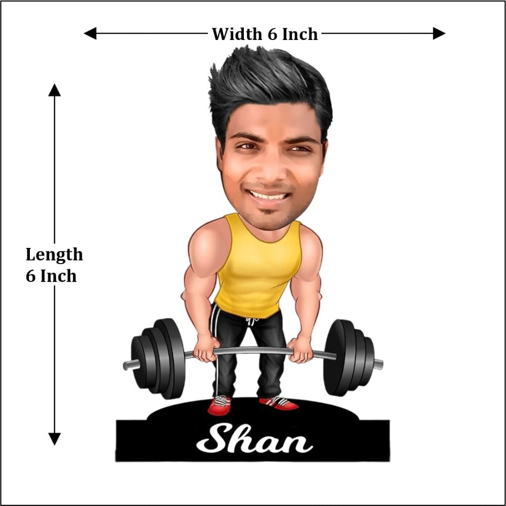 Customized Body Builder Caricature With Name And Photo - 4