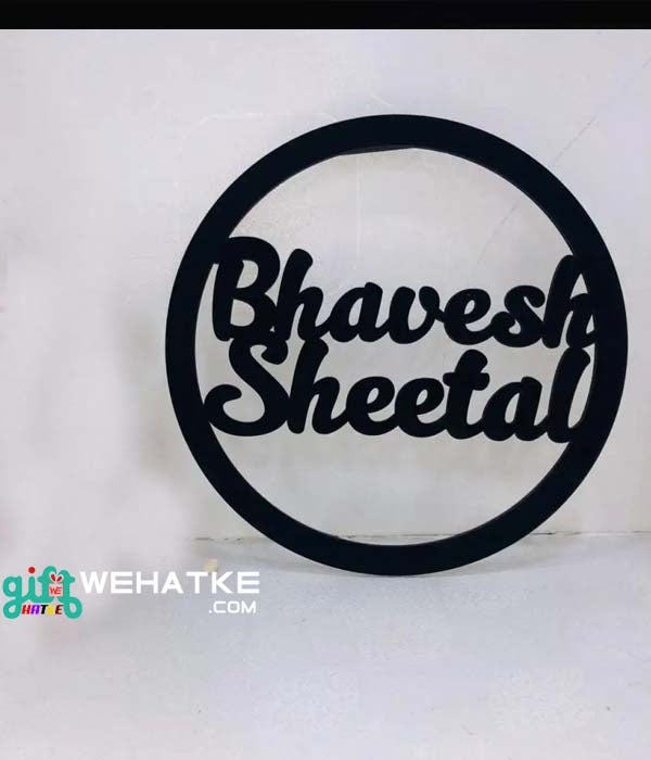 Customized Round shape wall hanger with text - 2