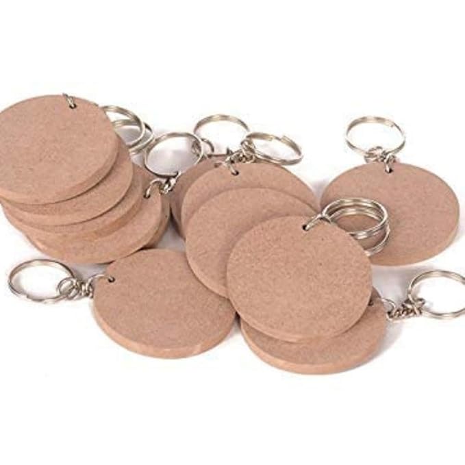 Blank MDF Keychain for Painting, Art & Craft
