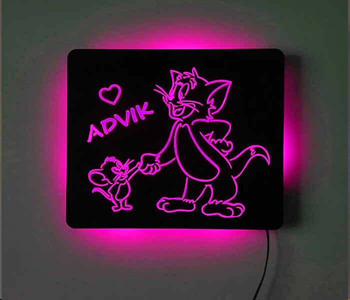 Customized Tom & Jerry Wall hanging Led Frame with Name - 5