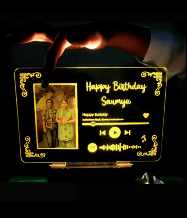 Wehatke LED Customized Spotify with photo & scannable link with musical plaque for birthday anniversary & couple - 4