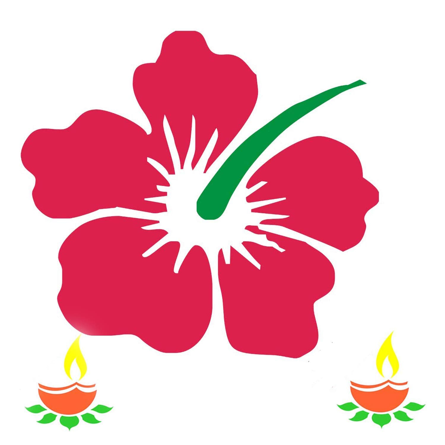 Flower Design Rangoli Stencil for Diwali - 5