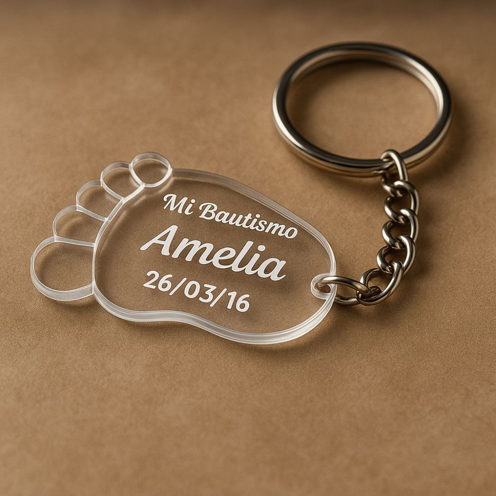 Customized Baby feet keychain - 3