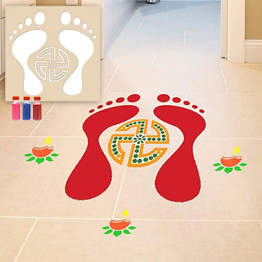 Lakshmi Charan Rangoli DIY Rangoli Stencils