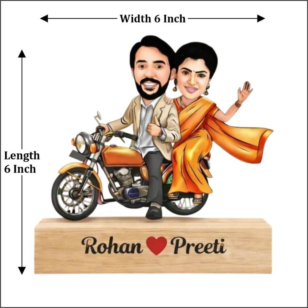 Customized Couple Caricature on Bike Riding - 5