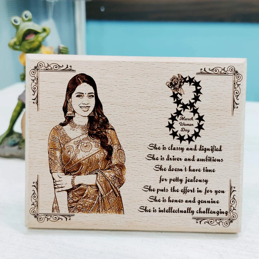 Personalized Women's Day Wooden Photo Frame |