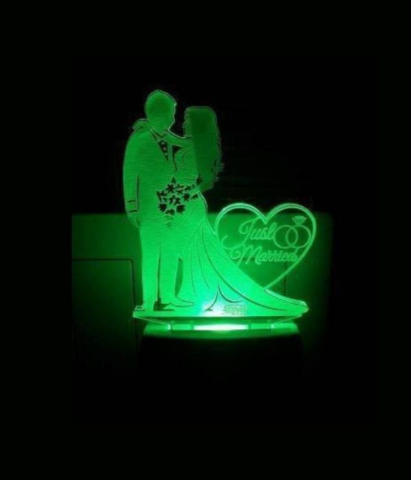 Customized 3d couple illusion multicolor night lamp lamp with plug - 2