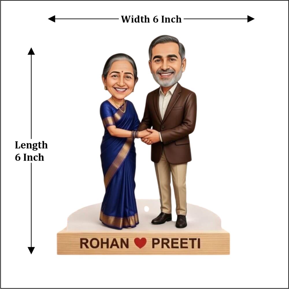 Personalized Parents Caricature Standee with Names - 7