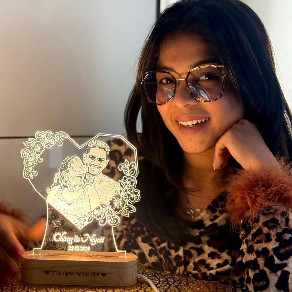 Heart Glow Personalized LED Couple Photo Lamp - 3