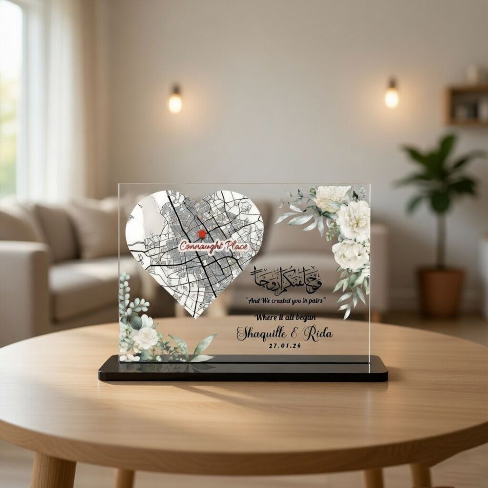 Personalized Heart Map Acrylic Plaque