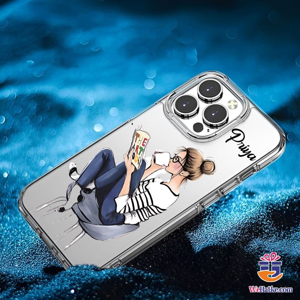 Customized Back Case For Girl Reading a Book - 2