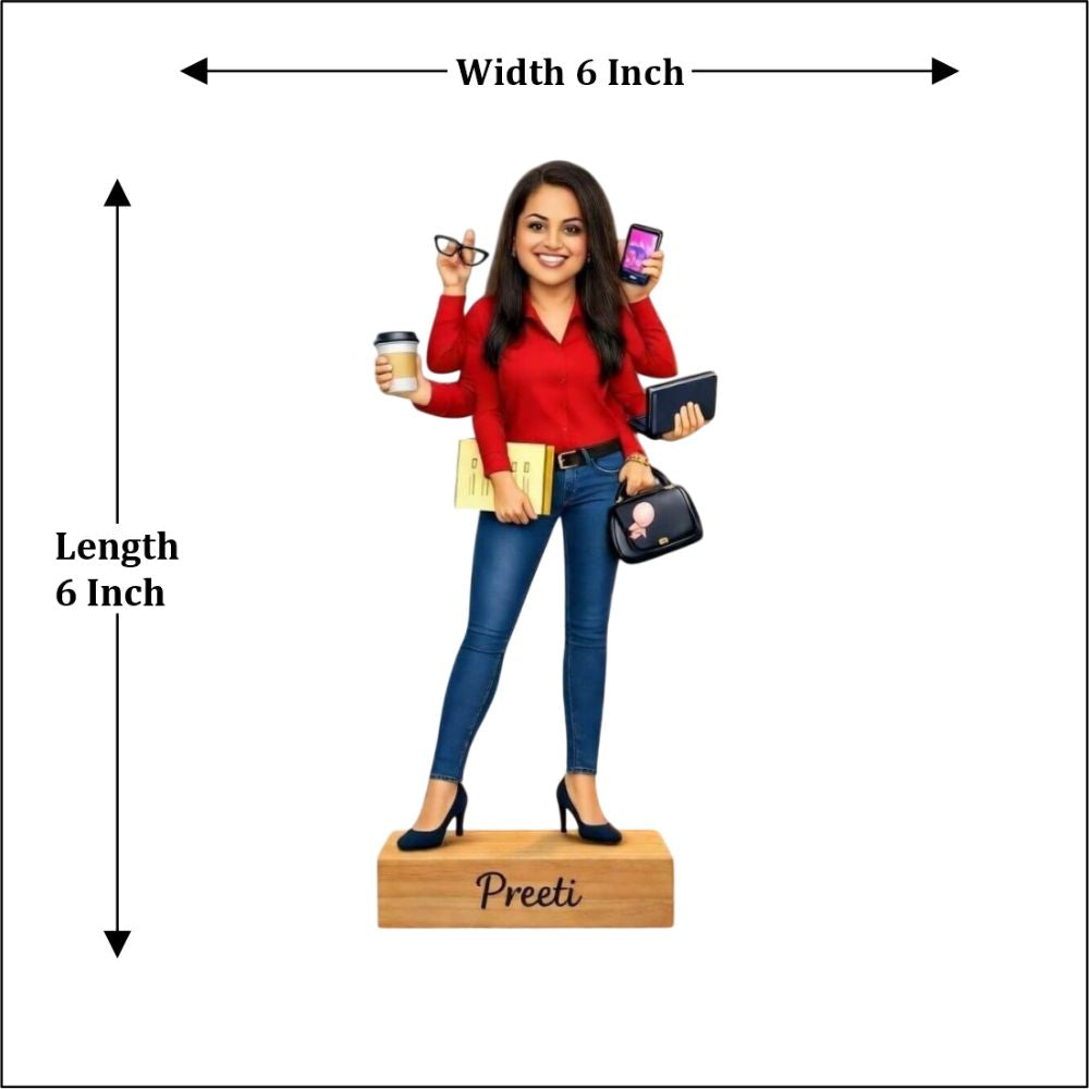 Personalized Multi-Tasking Woman Caricature - 4