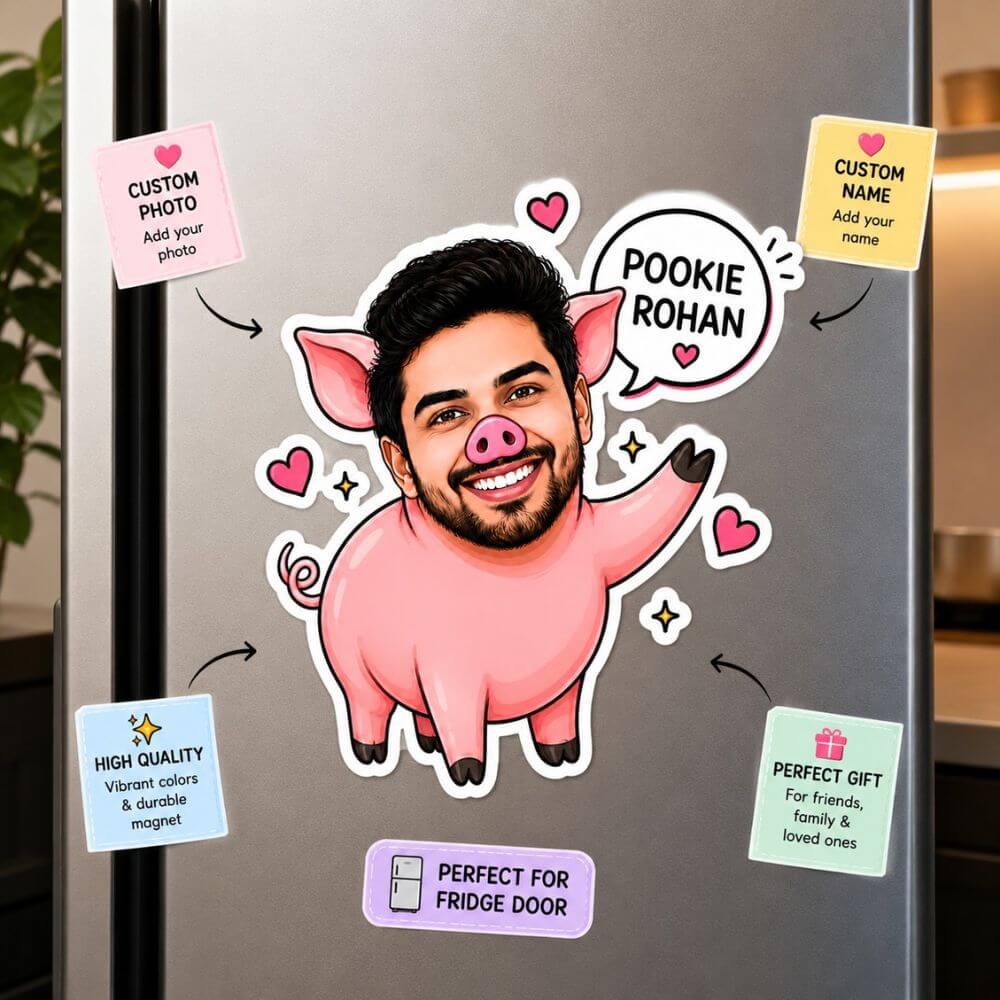 Personalized Funny Face Fridge Magnet - 5