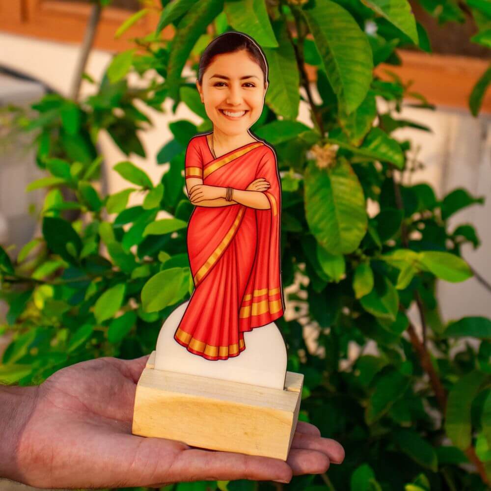 Customized Caricature for Maa in saree