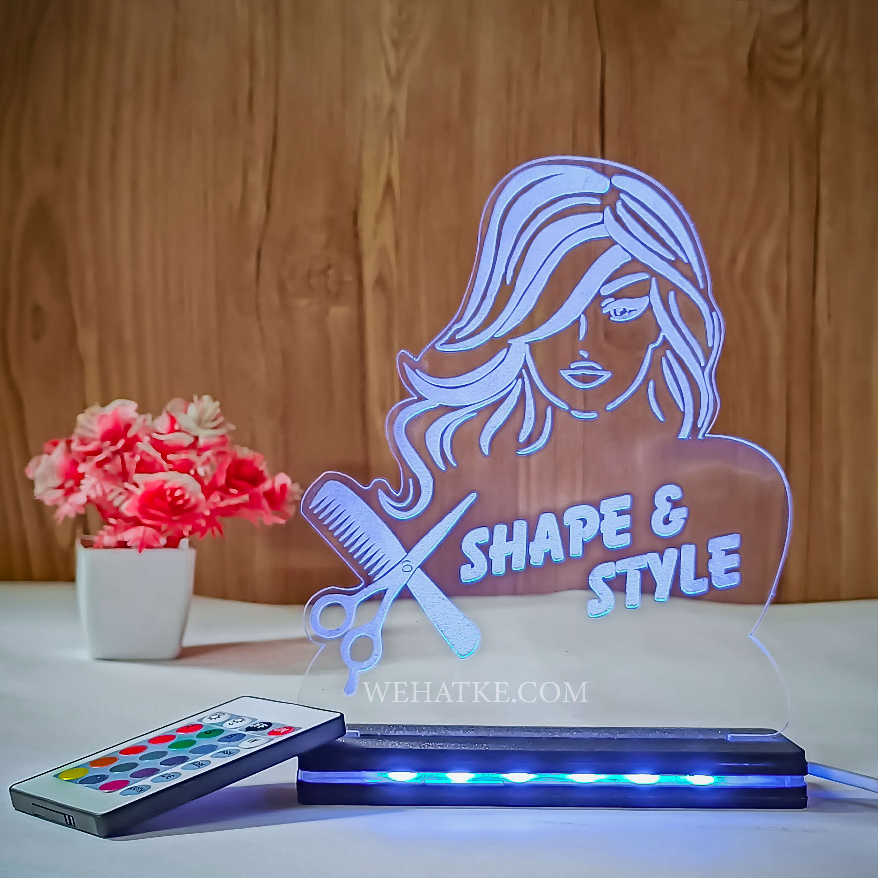 Customized 3D illusion lamp for saloon - 3