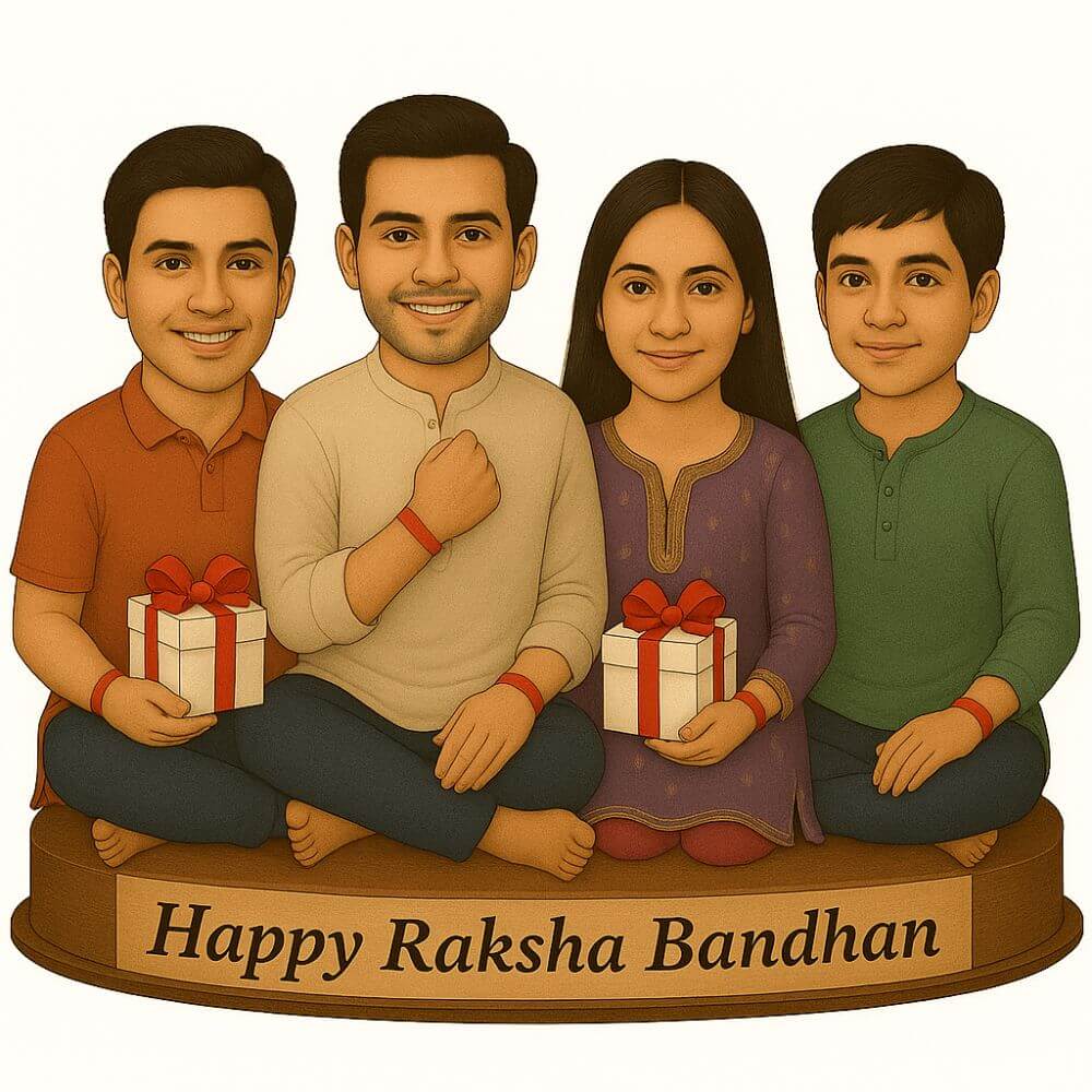 Raksha Bandhan Caricature Standee for Siblings - 2