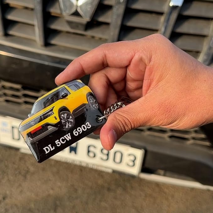 Personalized Car Photo Resin Keychain - 2