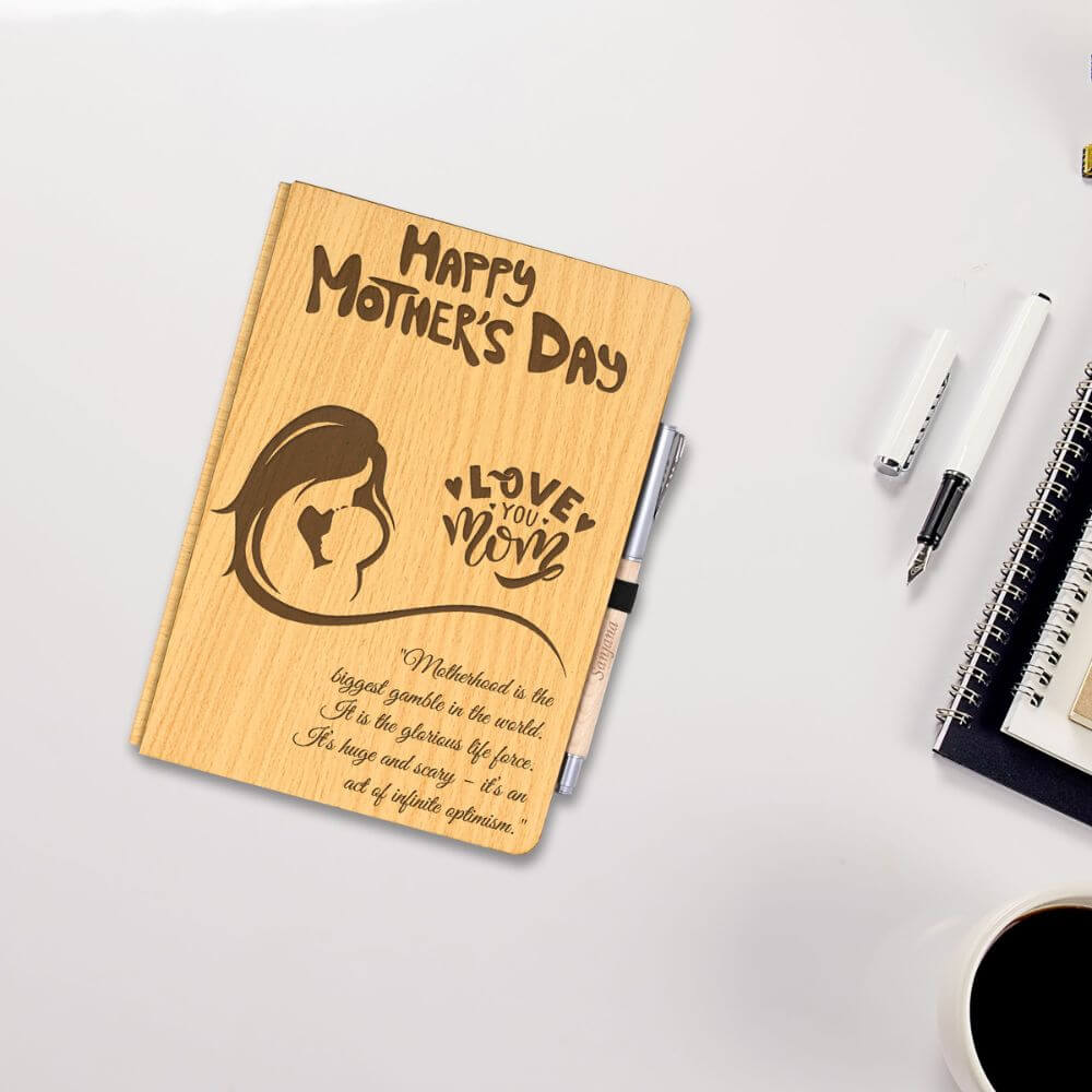 Engraved Wooden Notebook for Mother - 3